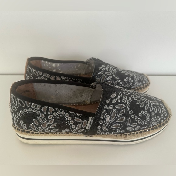 Joy & Mario navy & white embroidered espadrilles flats 8.5W wide - Picture 4 of 11